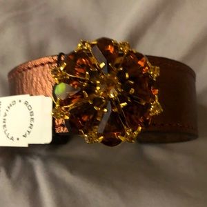 Roberta Chiarella Brown jeweled cuff